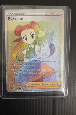 Pokemon TCG Roxanne Full Art Trainer Astral Radiance Rainbow Card 206/189 - Image 1