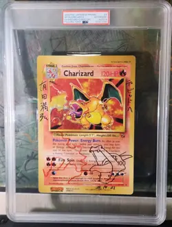 ARITA AUTOGRAPH *JUMBO* PSA 9 Charizard COROCORO ENGLISH PROMO #4 Pokemon Card - Image 1