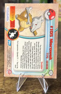 Pokemon #105 Marowak Card 2000 Topps Series 2 - Image 2