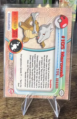 Pokemon #105 Marowak Card 2000 Topps Series 2 - Image 3