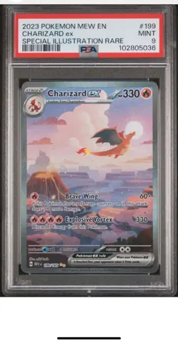2023 POKEMON MEW EN-151 SPECIAL ILLUSTRATION RARE #199 CHARIZARD EX PSA 9 MINT - Image 2
