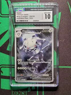 Steelix 150/132 Me01: Mega Evolution Holo GEM MINT 10 CGC - Image 3