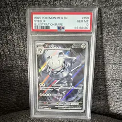 Pokemon TCG Steelix 150/132 ME01 Mega Evolution Illus Rare Holo English PSA 10 - Image 1