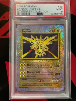 2002 Pokemon Legendary Collection Zapdos 19/110 Reverse Holo PSA 9 Mint - Image 1