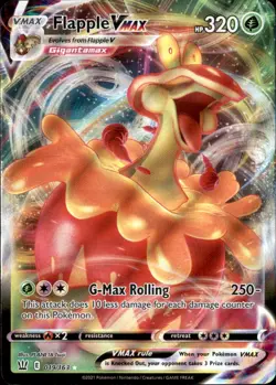 Flapple VMAX 019/163 Holo VMAX Rare Battle Styles Pokemon NM/LP - Image 1