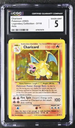 Pokemon Charizard Legendary Coll. 3/110 Holo CGC 5 - Image 1