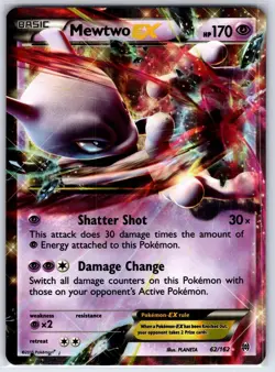 Mewtwo EX 62/162 BREAKTHROUGH EX Rare HOLO MODERATELY PLAYED - Image 1
