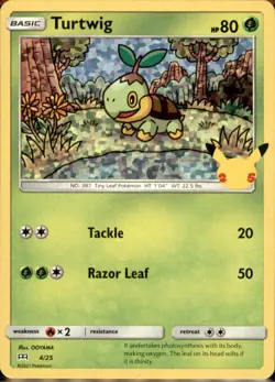 Turtwig 004/025 Promo McDonald's 25th Anniversary Promos Pokemon Holo LP - Image 2