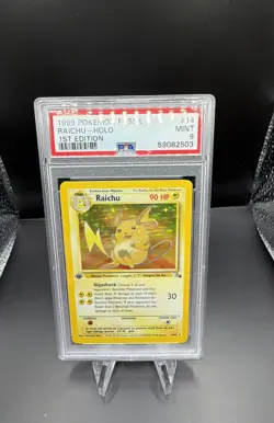 PSA 9 Pokemon Fossil 1st Edition Raichu 14/62 Fossil Holo - Image 1
