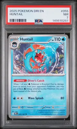 2025 POKEMON DRI EN-DESTINED RIVALS #055 HUNTAIL PSA 7 - Image 1