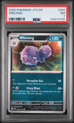 2025 POKEMON JTG EN-JOURNEY TOGETHER #092 WEEZING PSA 7 - Image 1
