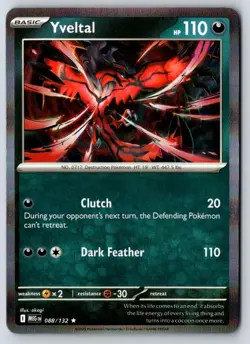 Yveltal 088/132 Rare Mega Evolution Pokemon Holo Near Mint - Image 1