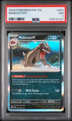 2024 POKEMON PAF EN-PALDEAN FATES #063 MABOSSTIFF PSA 7 - Image 1