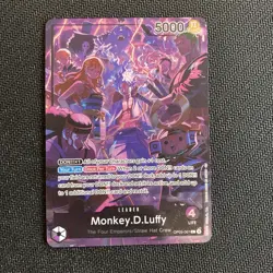 NM Monkey.D.Luffy OP09-061 Alt Art Leader 2nd Anniversary Four Emperors - Image 1