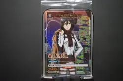 Union Arena Mikasa Ackermann WINNER card URPR/AOT-1-023 Tournament Winner - Image 1