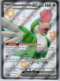 Squawkabilly ex 223/091 SV: Paldean Fates - Pokemon Card - NM - Image 1