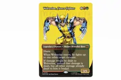 Wolverine, Fierce Fighter (Borderless) MTG Marvel Super Heroes 378 Rare Foil NM - Image 1