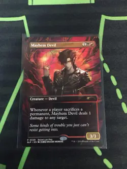 MTG Magic The Gathering Mayhem Devil Borderless Secret Lair Rakdos Commander - Image 1