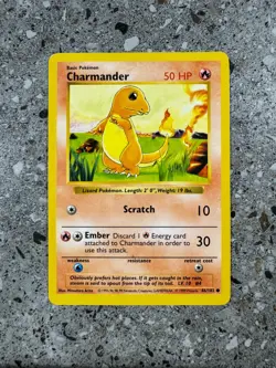 Pokemon TCG Cards SHADOWLESS Base Set Charmander 46/102 PLAYED - Image 1