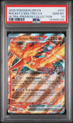 Team Rocket's Moltres EX 031/182 Ultra-Premium Collection Pokemon PSA 10 - Image 1