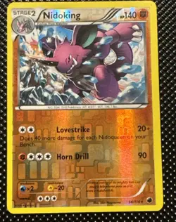 Nidoking 58/116 Rare Plasma Freeze Reverse Holo Pokemon TCG LP - Image 1