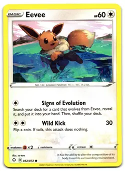 Eevee 052/072 - 🌊 Shining Fates Common Pokemon TCG 🖤 - LP - Image 1