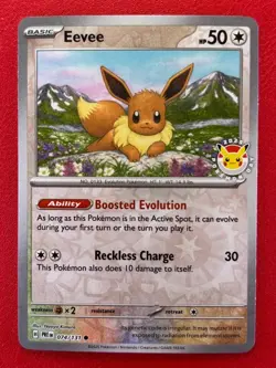 Eevee (Stamped Pokemon Day 2025) - 074/131 - Reverse, Prismatic Evolutions - NM - Image 1