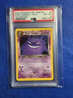 2002 POKEMON NEO DESTINY #6 DARK GENGAR-HOLO 1ST EDITION PSA 8 - Image 1