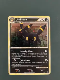 Pokemon Umbreon TCG Undaunted Holo Rare Card #10/90 NM (Swirl Behind The Ear) - Image 1