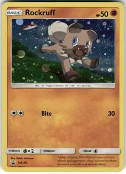 Rockruff - SM120 Holo Promo Sun & Moon Promo Pokemon Near Mint - Image 1