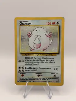 Pokemon Chansey Holo 3/102 Base Set Unlimited Rare Holo Damaged WOTC - Image 1