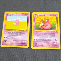 Pokemon TCG Fossil English Unlimited card lot x2 Slowpoke 55/62 Slowbro 43/62 - Image 1