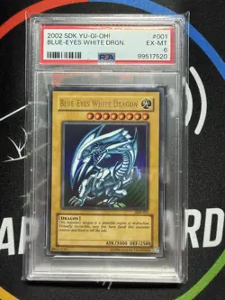 2002 Yu–Gi–Oh! Starter Deck: Kaiba Blue-Eyes White Dragon #SDK-001 PSA 6 - Image 1