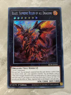 Yugioh - Blaze, Supreme Ruler of all Dragons - Secret Rare - BLTR-EN045 - Image 1