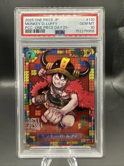 2025 ONE PIECE JAPANESE PCC: ONE PIECE DAY '25 #110 MONKEY D. LUFFY PSA 10 - Image 1