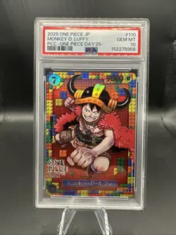 2025 ONE PIECE JAPANESE PCC: ONE PIECE DAY '25 #110 MONKEY D. LUFFY PSA 10 - Image 1
