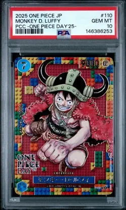 2025 One Piece Japanese PCC One Piece Day '25 #110 Monkey D Luffy PSA 10 - Image 1