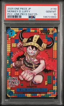 2025 One Piece Japanese PCC One Piece Day '25 #110 Monkey D Luffy PSA 10 - Image 1