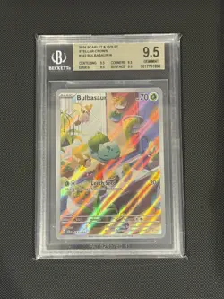 POKEMON TCG 🪟 STELLAR CROWN ILLUSTRATION RARE #143 BULBASAUR BGS 9.5 GEM MINT - Image 1