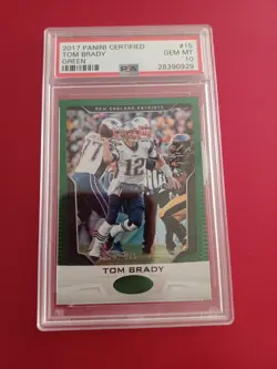 2017 Panini Certified Tom Brady Green #15 5/5 Graded Perfect 10 population 1 - Image 1
