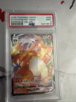 PSA 9 Mint TCG Card Charizard Rainbow Rare Darkness Ablaze 2020 198/189 Graded - Image 1