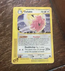 Nintendo Pokemon TCG Expedition Base Set Clefable 7/165 Holo Rare 2002 70HP - Image 1