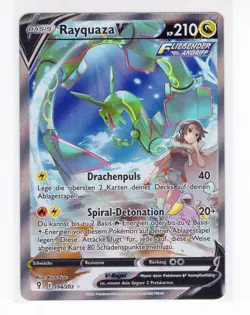 ~DE~ GERMAN Rayquaza V Alt Art 194 Evolving Skies GERMAN Pokemon Card (kx) - Image 1