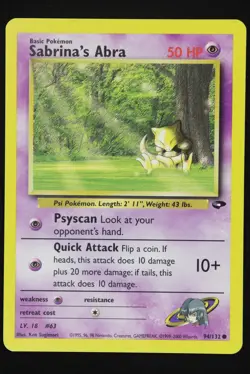 Sabrina's Abra - 94 - Gym Challenge - Pokemon Card - Near Mint - Image 1