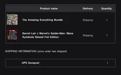 SECRET LAIR X MARVEL'S SPIDER MAN MANA SYMBIOTE RAISED FOIL EDITION - Image 2