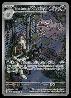 Pokemon Cards Team Rocket's Weezing 199/182 Holo Destined Rivals LP - Image 1