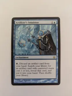 Magic Mtg Fifth Dawn Artificer's Intuition lightly played - Image 1