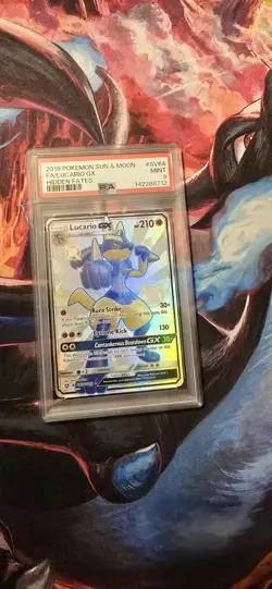 Pokemon TCG Lucario GX Hidden Fates SV64/SV94 PSA 9 - Image 1