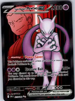 Team Rocket's Mewtwo ex 213/182 Ultra Rare Destined Rivals Pokemon Holo NM - Image 1