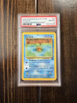 2000 POKEMON PROMO BLACK STAR POKEMON LEAGUE #20 PSYDUCK PSA 8 - Image 1